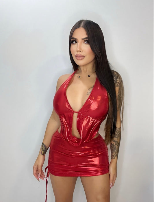 Out for dinner (red) mini dress